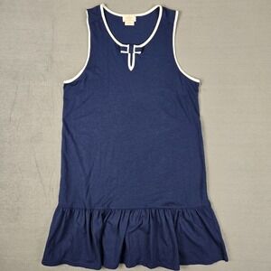 Kate Spade Keyhole Bow Ruffle Chemise Sleep Dress Womens‎ Medium Blue White